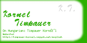 kornel timpauer business card